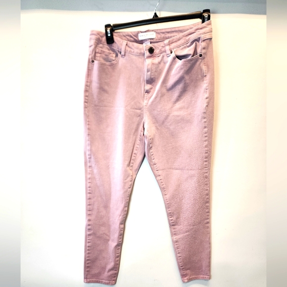 Lane Bryant Pants - Lane Bryant Pink Rose High Waist Skinny Jeans Size 14